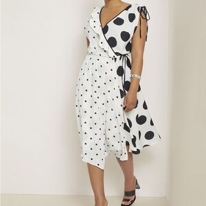 Eloquii polka Dot Wrap Dress